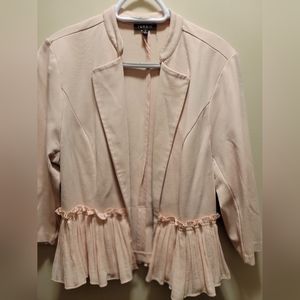 Blush pink 3/4 sleeve peplum blazer